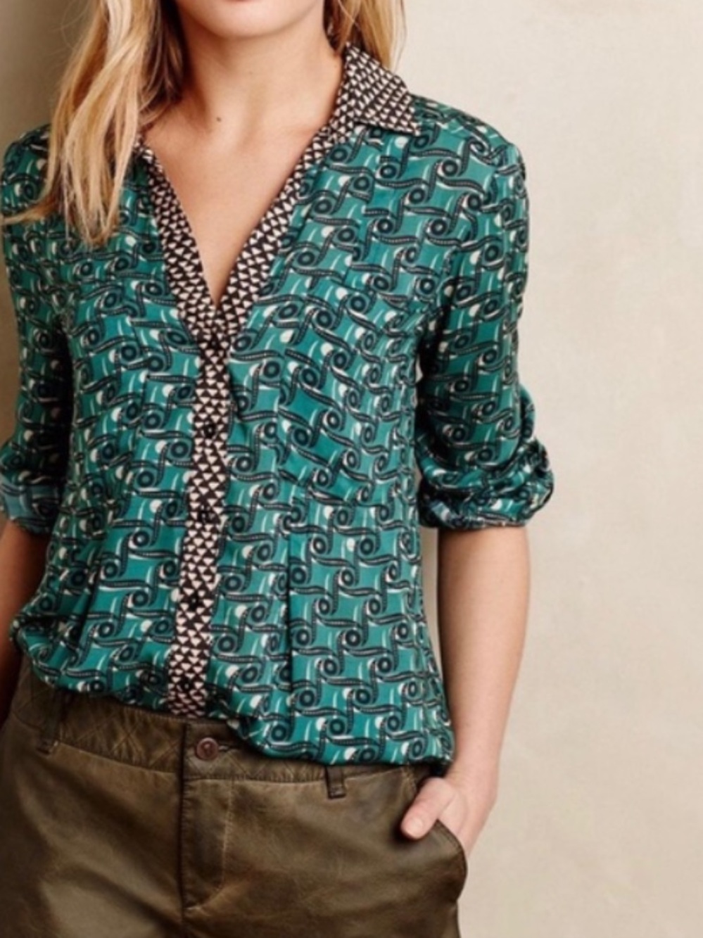 Anthropologie Maeve Casia Blouse Size 2